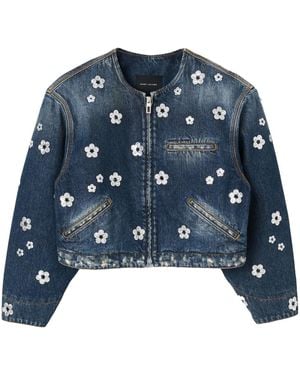 Marc Jacobs Veste The Sequin Daisy Cropped - Bleu