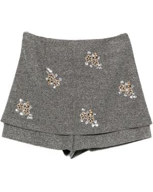 Maje Hosenrock Im Layering-Look Mit Blumendetail - Grau