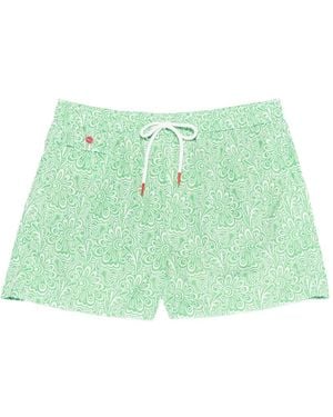 Kiton Floral Print Swim Shorts - Green