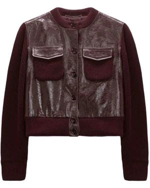 Dorothee Schumacher It's A Match Lambskin-Panelled Knit Jacket - Brown