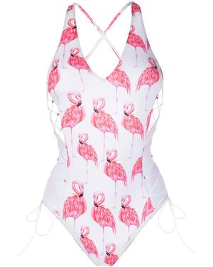 Noire Swimwear Flamingo ワンピース水着 - ピンク