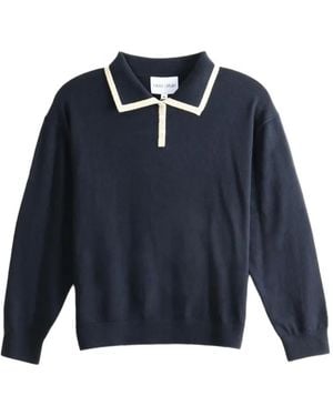 Nikki Chasin Klein Contrast-Trim Polo Top - Blue