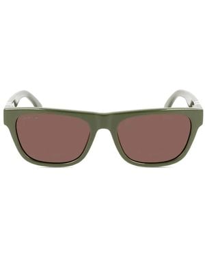Lacoste Rectangle-Frame Sunglasses - Brown