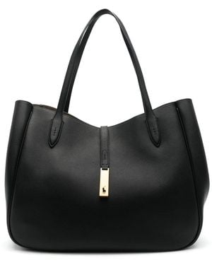 Polo Ralph Lauren Leather Signature Pony Tote Bag - Black