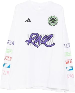 adidas Logo-Print Long-Sleeve T-Shirt - White