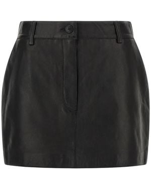 P.A.R.O.S.H. Maciock26 Leather Mini Skirt - Black