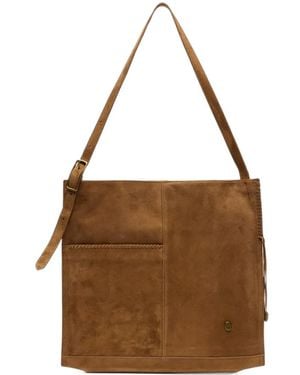 Ash Hannah Suede Shoulder Bag - Brown