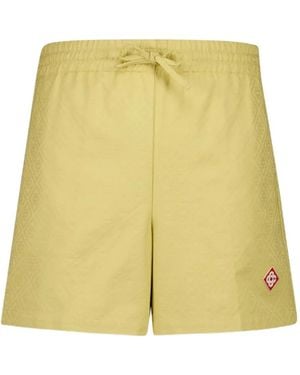 CASABLANCA Short Monogrammé À Lien De Resserrage - Jaune