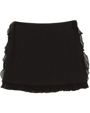 Twinset Ruffled Crepe Mini Skirt - Black