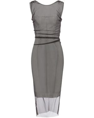 Maison Margiela Semi-Doorzichtige Midi-Jurk - Grijs