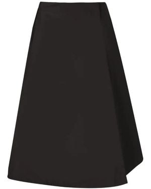 Moncler Logo-Patch A-Line Midi Skirt - Black