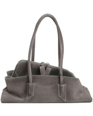 The Attico Petit Sac Porté Épaule La Passegiata En Daim - Gris