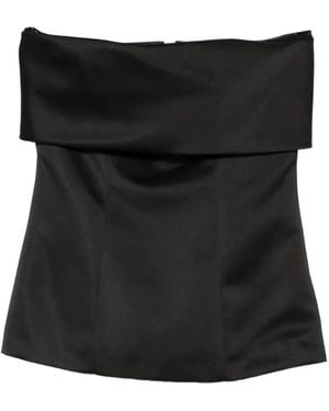 Erika Cavallini Semi Couture Blusa Palabra De Honor - Negro