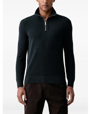Marc O' Polo Pull En Maille Gaufrée À Col Zippé - Black