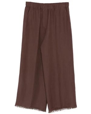 Antonelli Samuele Frayed-Hem Trousers - Brown