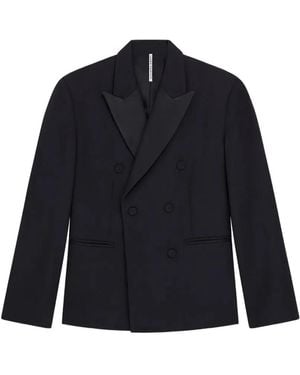 Liviana Conti Double-Breasted Peak-Lapel Blazer - Blue