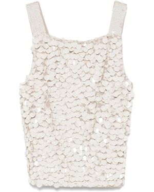 P.A.R.O.S.H. Paillette-Embellished Top - White