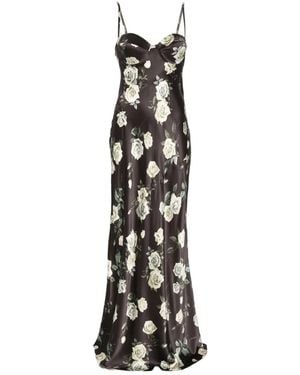 L'Agence Sayla Floral-Print Gown - White