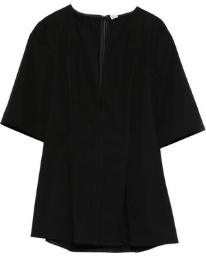 TOTEME Flared Blouse Met Split - Zwart