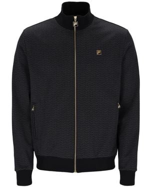 Fila Mathers Herringbone-Pattern Track Jacket - Black