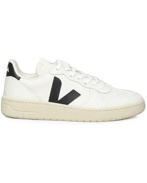Veja V-10 Leather Sneakers - White