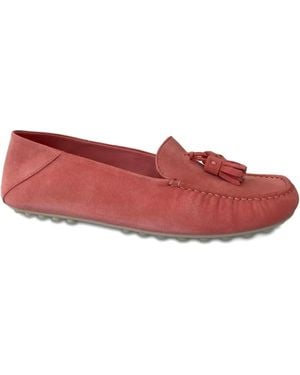 Loro Piana Tassel Suede Loafers - Red