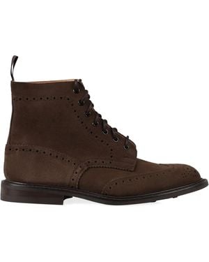 Tricker's Stow Leather Biker Boots - Brown