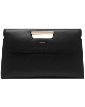 Furla Top-Handle Leather Clutch - Black