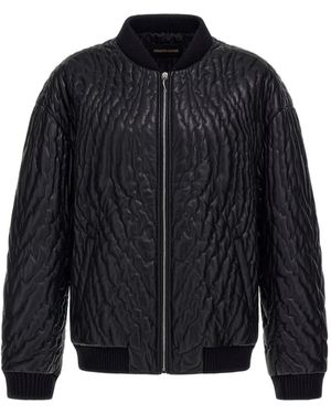 Roberto Cavalli Quilted Bomber Jacket - Blue