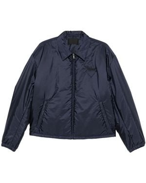 Prada Giacca Con Zip E Logo - Blu