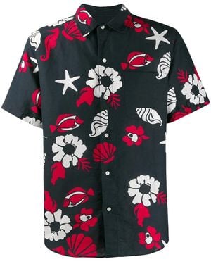 Thom Browne Rwb Multi Heavy Voile Short Sleeve Shirt - Blue