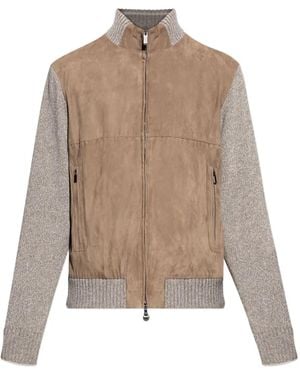 Paul & Shark Bomberjacke mit Wildleder-Einsätzen - Natur