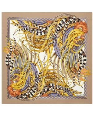 Ferragamo Printed Silk Foulard - Metallic