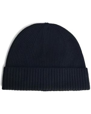 Seven Gauge Ribbed Knit Beanie - Blue