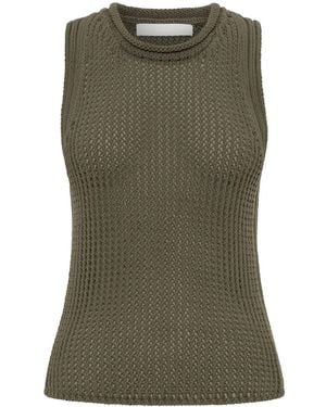 Dion Lee Grid Mesh Tank Top - Green