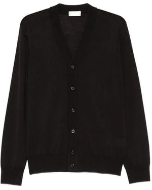Paolo Pecora Fine-Knit Button-Up Cardigan - Black