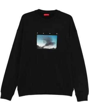 HUGO Graphic Crew Neck Sweatshirt - Black