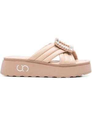 Casadei 40Mm Crystal-Embellished Sandals - Pink