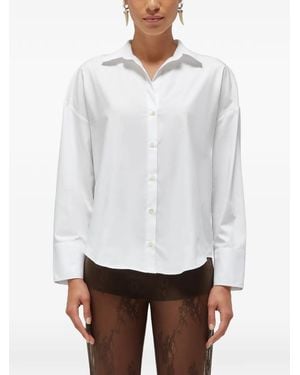 Blugirl Blumarine Lace-Panelled Back-Slit Shirt - White