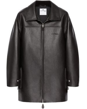 Courreges Oversized Leather Jacket - Black