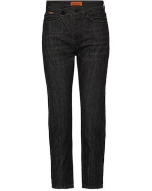 No44 Crossover-Waistband Jeans - Black