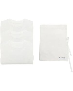Jil Sander Logo-Embroidered T-Shirt - White