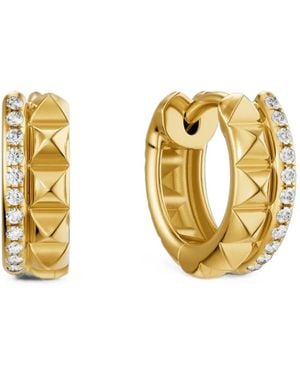 David Yurman Diamond Hoop Earrings - Metallic