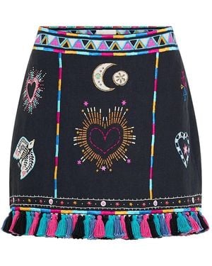 CAMILLA Falda Nubian Nights Acampanada - Azul