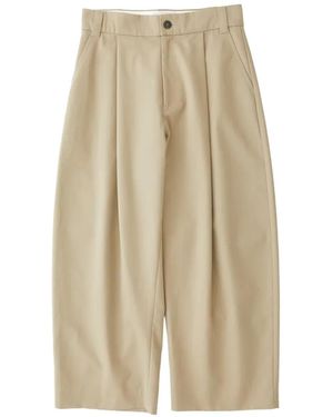 Studio Nicholson Pantalon Sorte À Plis - Natural