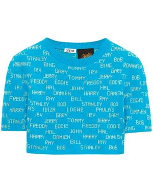 Loewe プリント ニットトップ - ブルー