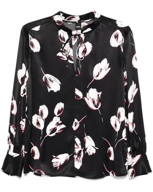 BOSS Floral-Print Blouse - Black