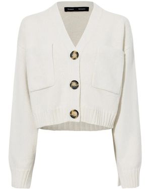 Proenza Schouler Sofia Cashmere-Wool Cardigan - White
