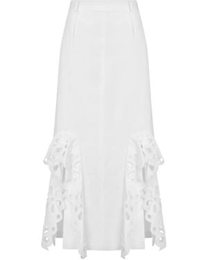 Moschino Broderie-Anglaise Maxi Skirt - White
