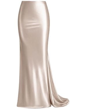 ALEXIA & ANTONIA Falda Larga Con Corte Al Bies - Blanco